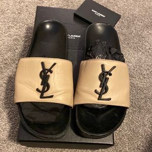 100 % Authentic YSL Leather Slides